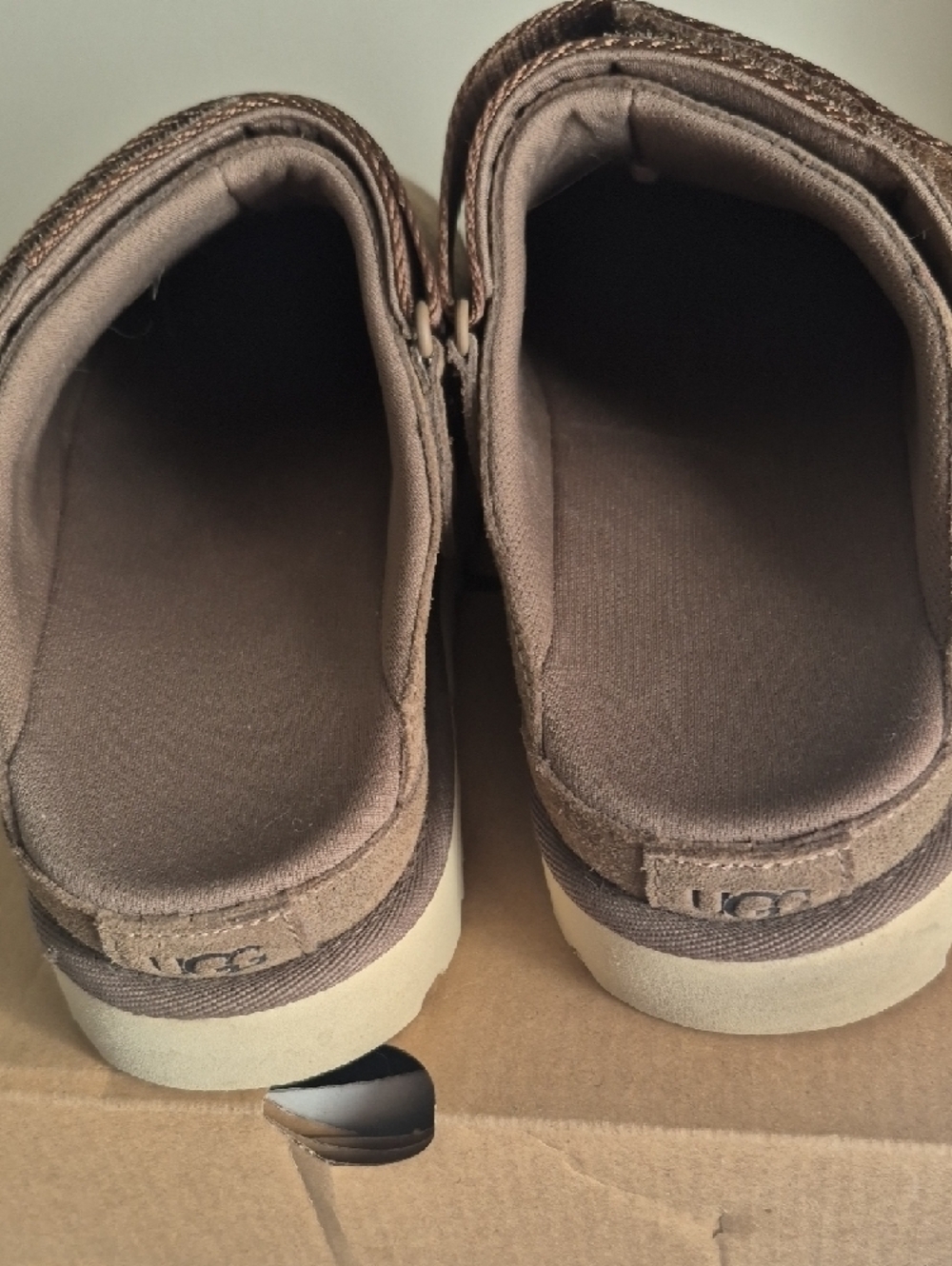 UGG Goldenstar Women's Suede Slip-On Clog in Hickory - Picture 3 of 5